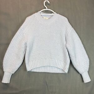 H&M Chunky Knit Sweater Women’s Size S Light Blue Long Sleeve Ribbed Pullover